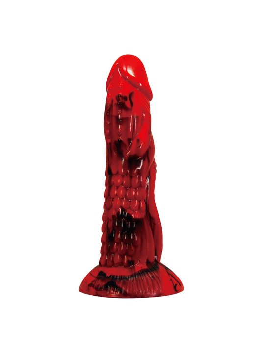 POWER MONSTERS MINOTAUR DILDO FANTASIA CON VENTOSA 21 CM O 5 CM ROJO Y NEGRO