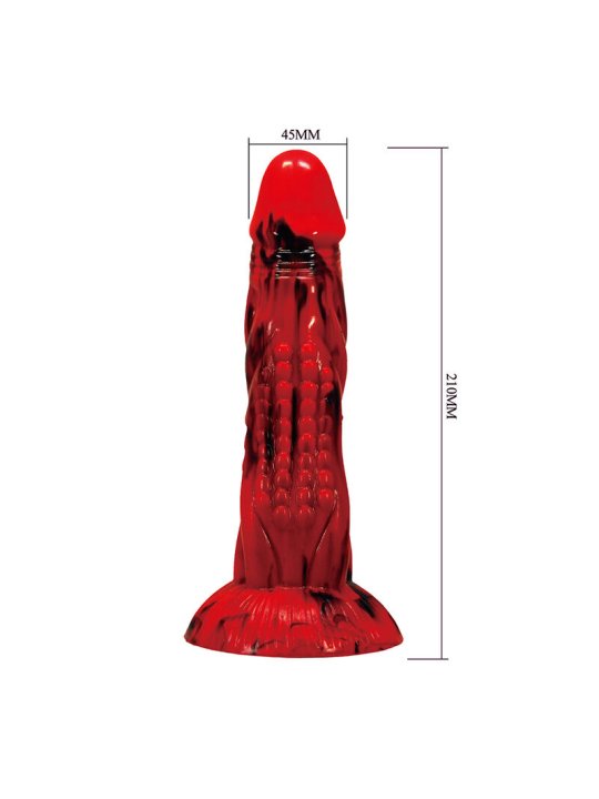 POWER MONSTERS MINOTAUR DILDO FANTASIA CON VENTOSA 21 CM O 5 CM ROJO Y NEGRO
