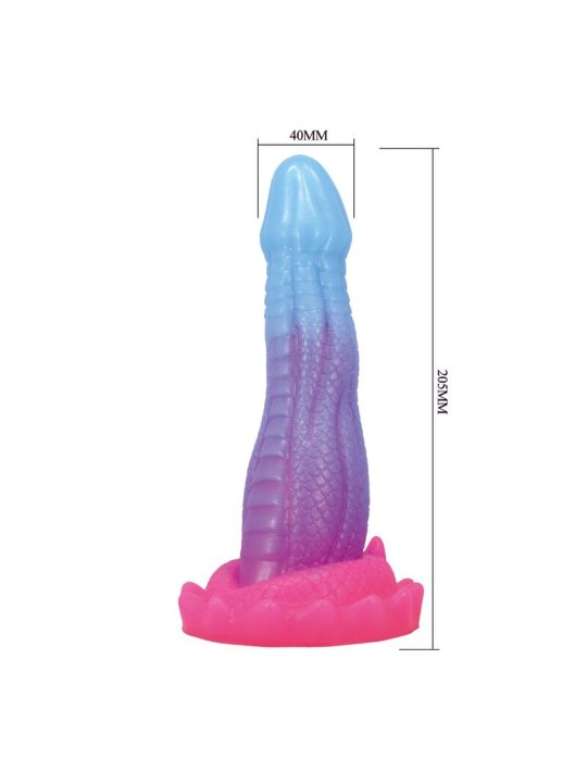 POWER MONSTERS VOID PYTHON DILDO FANTASIA CON VENTOSA 205 CM O 52 CM AZUL LILA Y ROSA