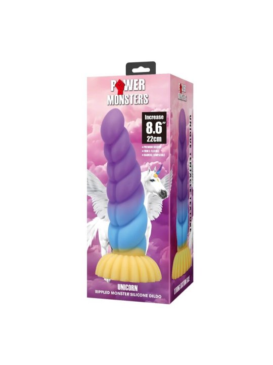 POWER MONSTERS UNICORN DILDO TRICOLOR 22 CM O 5 CM