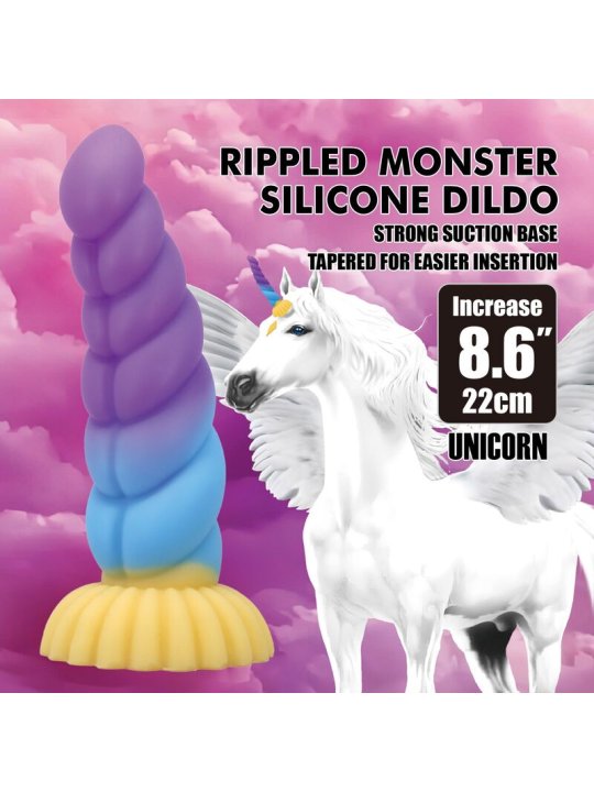 POWER MONSTERS UNICORN DILDO TRICOLOR 22 CM O 5 CM
