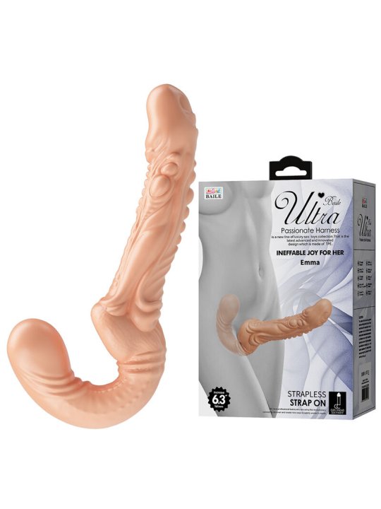 BAILE EMMA STRAP ON DOBLE PENETRACION TEXTURIZADO NATURAL