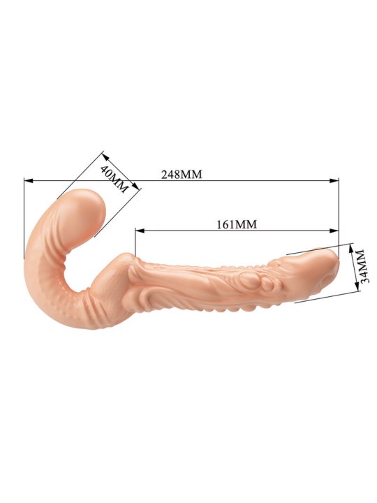 BAILE EMMA STRAP ON DOBLE PENETRACION TEXTURIZADO NATURAL