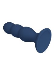 MR PLAY PLUG ANAL CON 3 BOLAS METALICAS Y VENTOSA AZUL