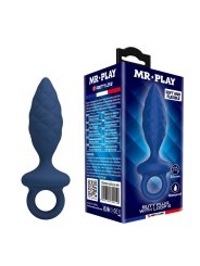 MR PLAY PLUG ANAL TEXTURIZADO CON ANILLA AZUL S
