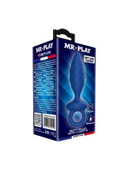 MR PLAY PLUG ANAL TEXTURIZADO CON ANILLA AZUL S
