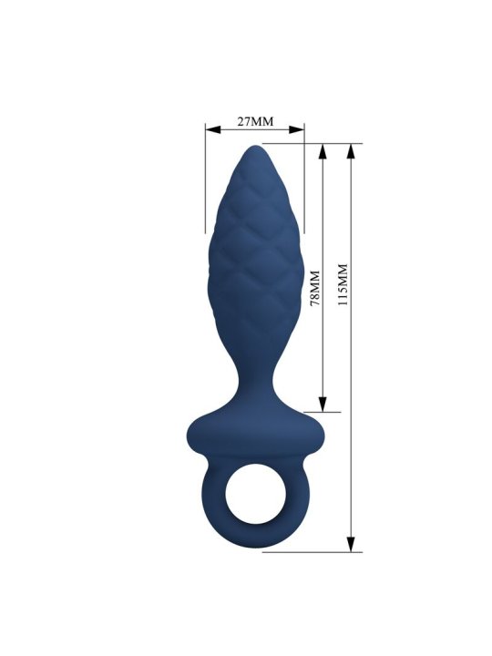 MR PLAY PLUG ANAL TEXTURIZADO CON ANILLA AZUL S