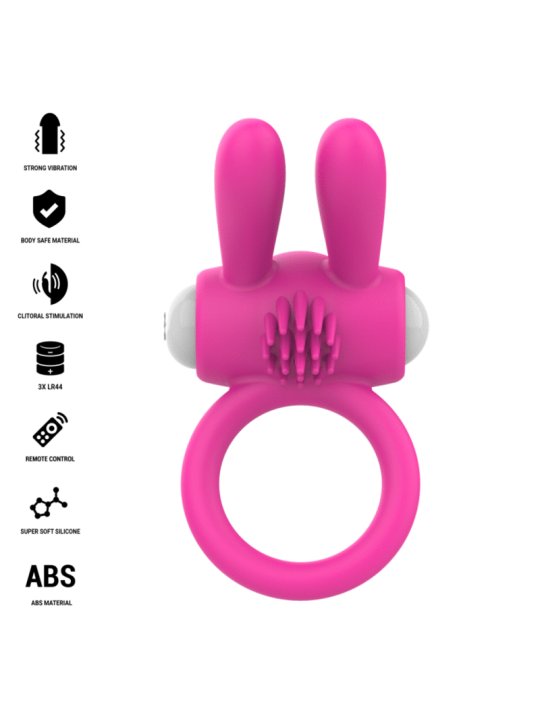 INTENSE HOPPS ANILLO PARA PENE VIBRADOR CON ESTIMULACION CLITORIANA ROSA