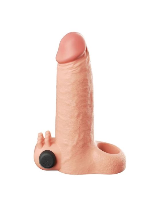 FANTASY X TENSIONS FUNDA EXTENSORA VIBRATORIA REAL FEEL 5 CM COLOR BEIGE