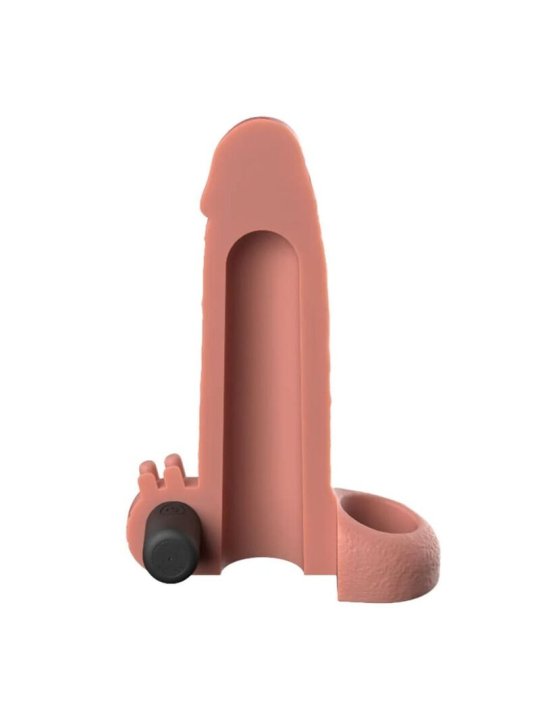 FANTASY X TENSIONS FUNDA EXTENSORA VIBRATORIA REAL FEEL 5 CM COLOR BEIGE