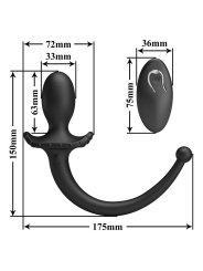 MR PLAY VIBRADOR ANAL Y PERINEAL CON CONTROL REMOTO INALAMBRICO NEGRO