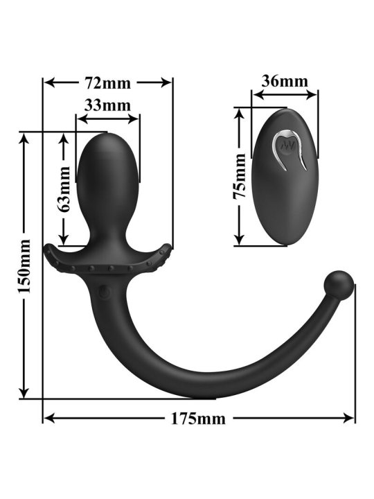 MR PLAY VIBRADOR ANAL Y PERINEAL CON CONTROL REMOTO INALAMBRICO NEGRO