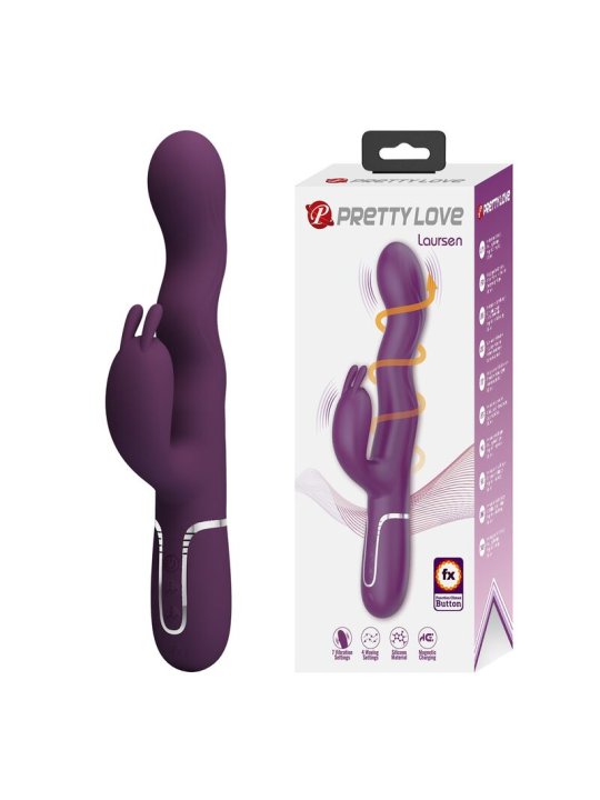 PRETTY LOVE VIBRADOR RABBIT LOURSEN CON MOVIMIENTO OSCILANTE Y 7 VIBRACIONES RECARGABLE USB MORADO