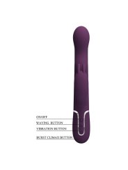 PRETTY LOVE VIBRADOR RABBIT LOURSEN CON MOVIMIENTO OSCILANTE Y 7 VIBRACIONES RECARGABLE USB MORADO