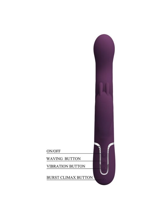 PRETTY LOVE VIBRADOR RABBIT LOURSEN CON MOVIMIENTO OSCILANTE Y 7 VIBRACIONES RECARGABLE USB MORADO