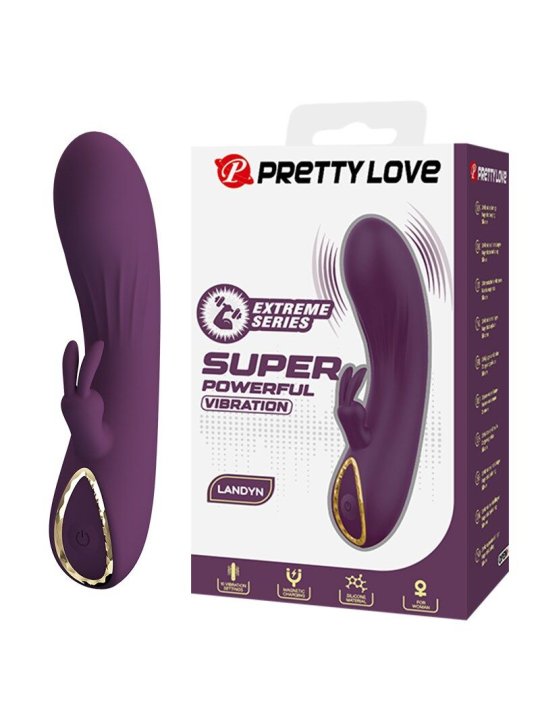 PRETTY LOVE LANDYN VIBRADOR RABBIT RECARGABLE 10 FUNCIONES MORADO