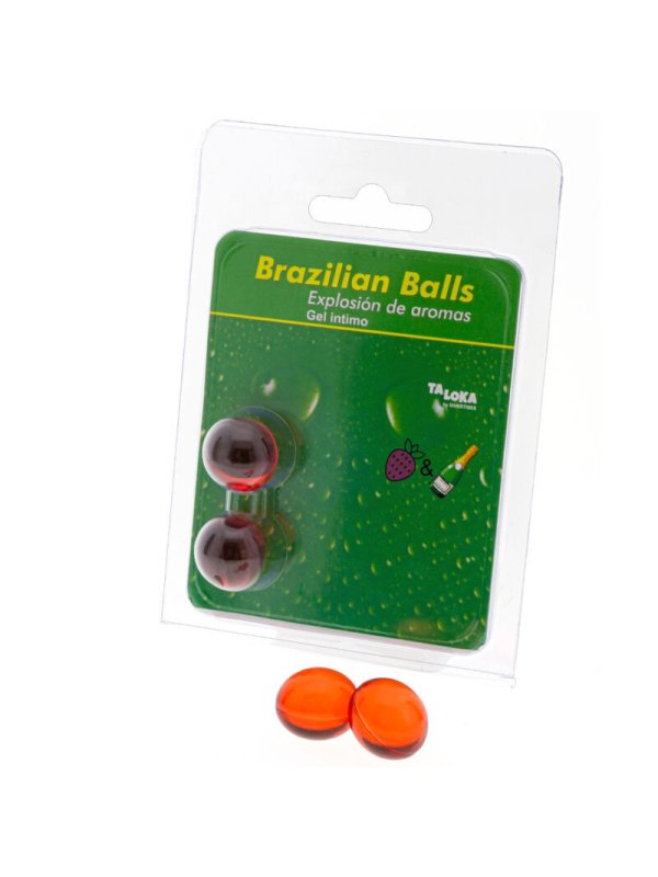 TALOKA BRAZILIAN BALLS GEL INTIMO FRESAS CHAMPN 2 BOLAS