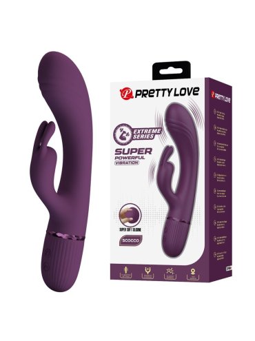 PRETTY LOVE ROCCO VIBRADOR RABBIT RECARGABLE 10 FUNCIONES MORADO