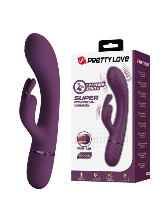 PRETTY LOVE ROCCO VIBRADOR RABBIT RECARGABLE 10 FUNCIONES MORADO