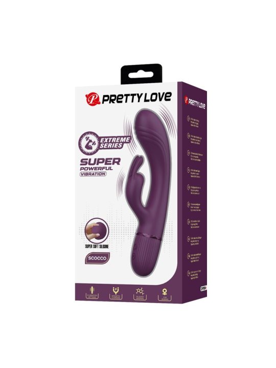 PRETTY LOVE ROCCO VIBRADOR RABBIT RECARGABLE 10 FUNCIONES MORADO