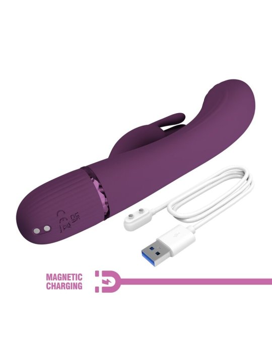 PRETTY LOVE ROCCO VIBRADOR RABBIT RECARGABLE 10 FUNCIONES MORADO