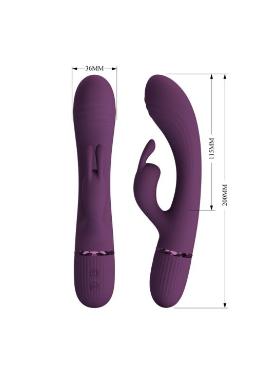 PRETTY LOVE ROCCO VIBRADOR RABBIT RECARGABLE 10 FUNCIONES MORADO
