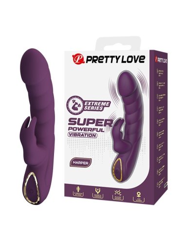 PRETTY LOVE HARPER VIBRADOR RABBIT RECARGABLE 10 FUNCIONES MORADO