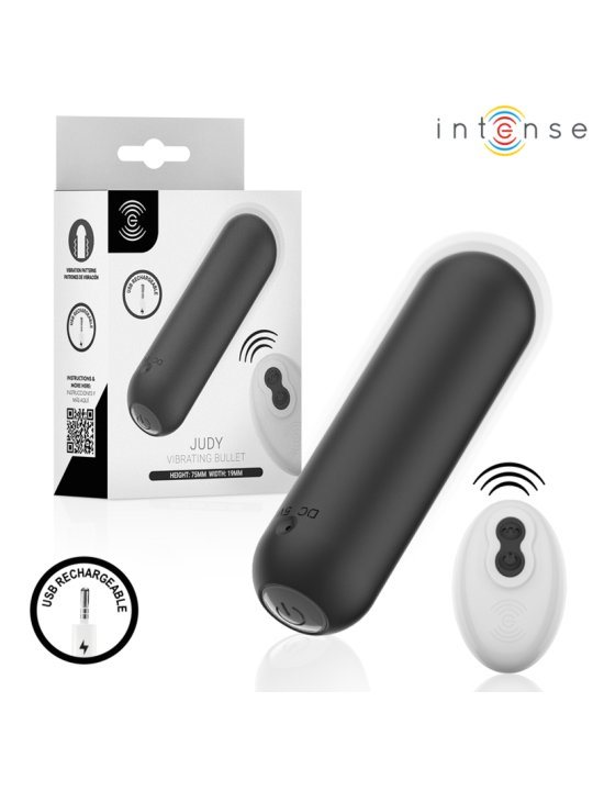 INTENSE JUDY BALA VIBRADORA RECARGABLE CON CONTROL REMOTO NEGRO
