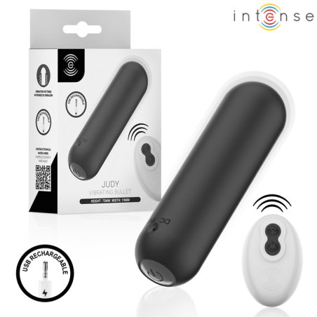 INTENSE JUDY BALA VIBRADORA RECARGABLE CON CONTROL REMOTO NEGRO