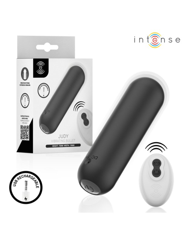 INTENSE JUDY BALA VIBRADORA RECARGABLE CON CONTROL REMOTO NEGRO