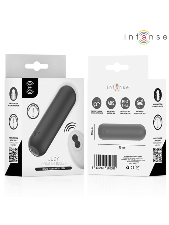 INTENSE JUDY BALA VIBRADORA RECARGABLE CON CONTROL REMOTO NEGRO