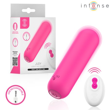INTENSE JUDY BALA VIBRADORA RECARGABLE CON CONTROL REMOTO ROSA