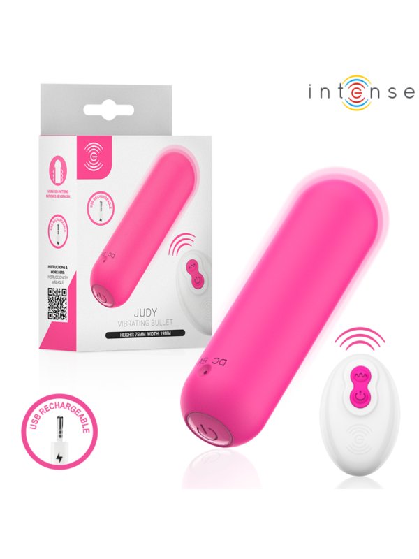 INTENSE JUDY BALA VIBRADORA RECARGABLE CON CONTROL REMOTO ROSA