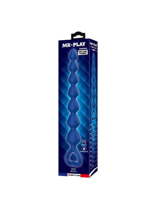 MR PLAY BOLAS ANALES Y PLUG ANAL SILICONA AZUL 267 CM