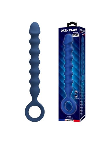 MR PLAY BOLAS ANALES Y PLUG ANAL SILICONA AZUL O 34 CM 285 CM