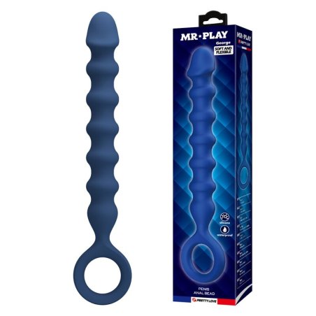 MR PLAY BOLAS ANALES Y PLUG ANAL SILICONA AZUL O 34 CM 285 CM