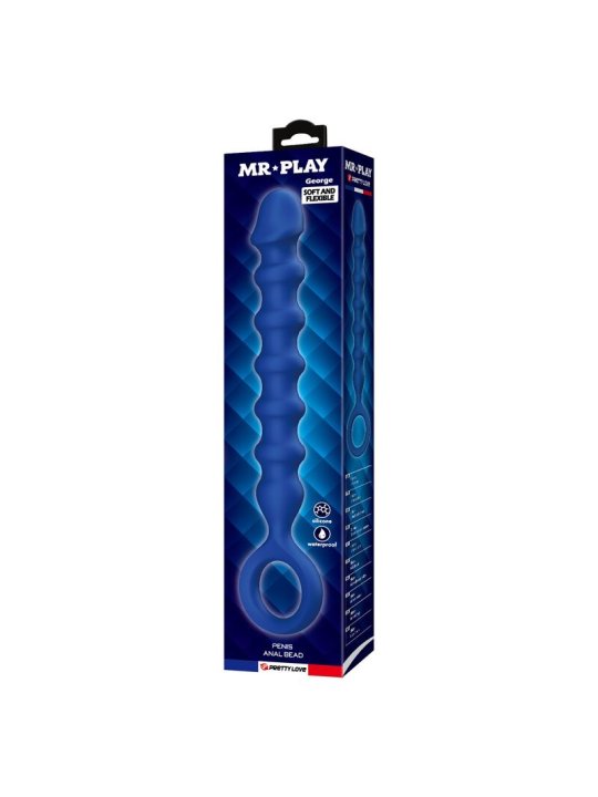 MR PLAY BOLAS ANALES Y PLUG ANAL SILICONA AZUL O 34 CM 285 CM