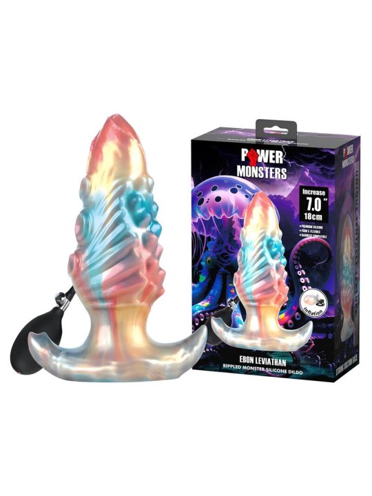 POWER MONSTERS EBON LEVIATHAN PLUG ANAL HINCHABLE FANTASIA TRICOLOR 18 CM
