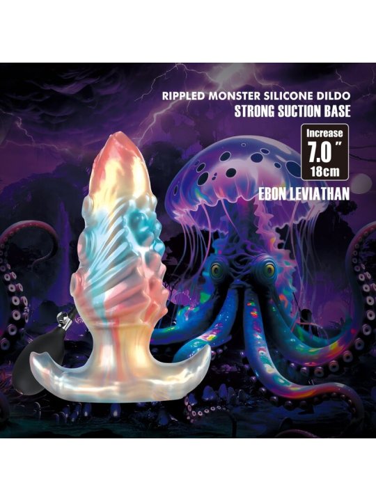 POWER MONSTERS EBON LEVIATHAN PLUG ANAL HINCHABLE FANTASIA TRICOLOR 18 CM