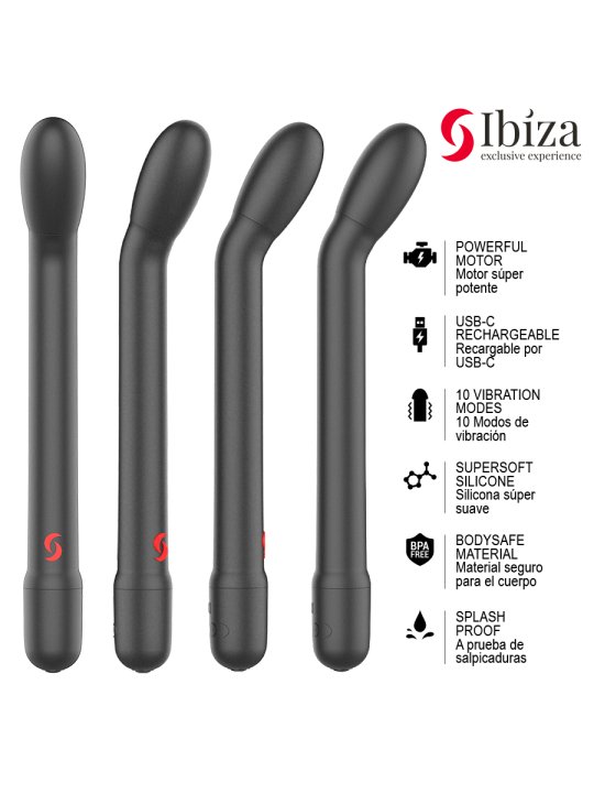 IBIZA VIBRADOR DE PUNTO G CON VIBRACION NEGRO