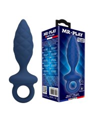 MR PLAY PLUG ANAL TEXTURIZADO CON ANILLA AZUL L