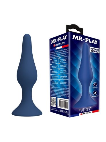 MR PLAY PLUG ANAL SLIM SILICONA AZUL L
