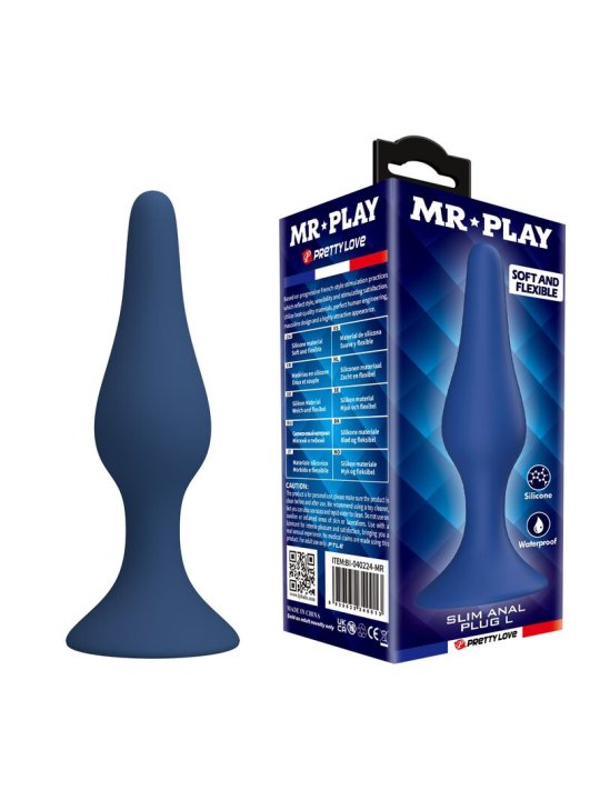 MR PLAY PLUG ANAL SLIM SILICONA AZUL L