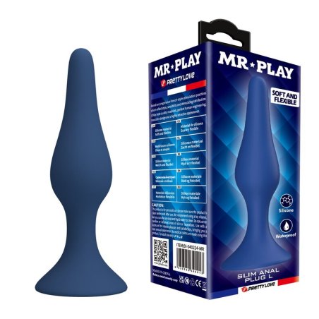 MR PLAY PLUG ANAL SLIM SILICONA AZUL L