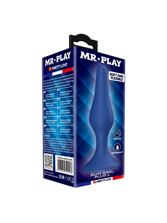 MR PLAY PLUG ANAL SLIM SILICONA AZUL L