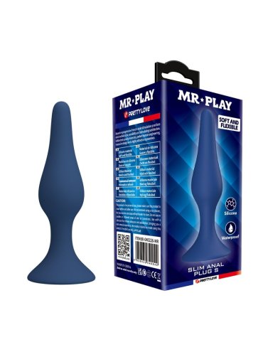 MR PLAY PLUG ANAL SILICONA AZUL SLIM TALLA S