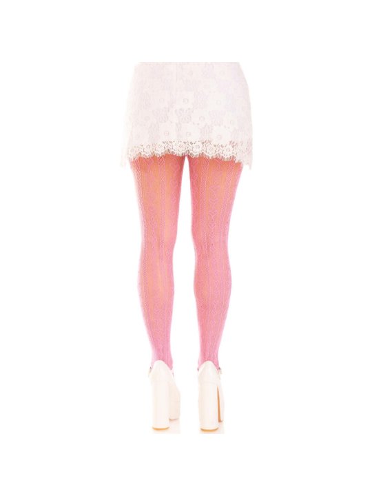 LEG AVENUE MEDIAS CON ABERTURAS CORAZON LAZOS ROSA