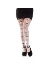 LEG AVENUE MEDIAS CON ABERTURAS CORAZON LAZOS BLANCO