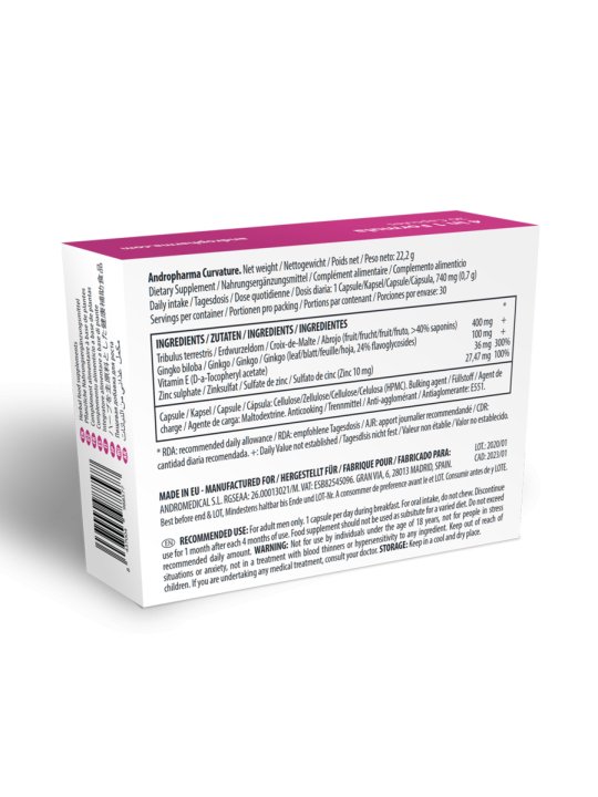 Andropharma Curvature Complemento alimenticio para el bienestar masculino