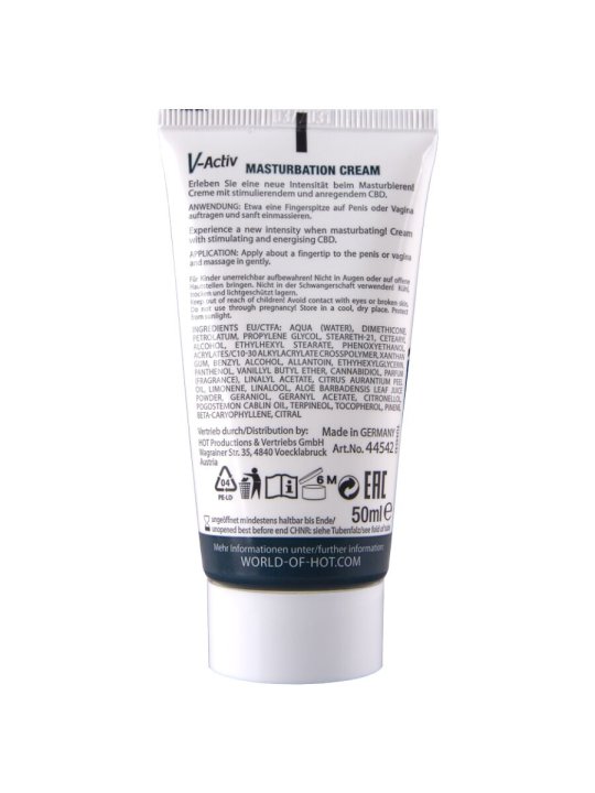 HOT CREMA DE MASTURBACION CON CBD UNISEX 100 ML